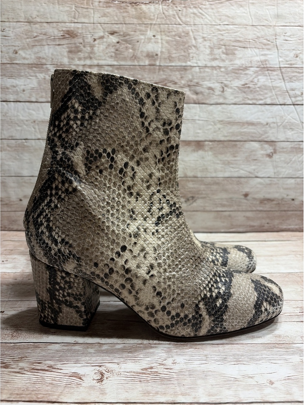 Free People Cecile Python Snake print Ankle Booties Snakeskin 8